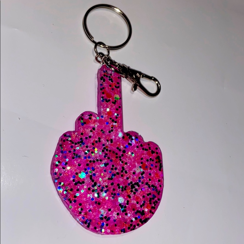 Middle finger keychain